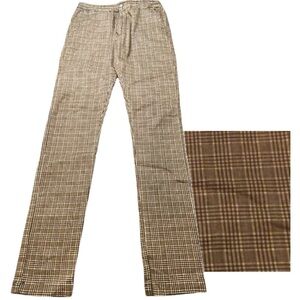 Urban Outfitters Brown Plaid High-Rise Trousers
